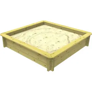 Garden Timber Company Wooden Sandpit 1m x 1m - 429mm Height - 44mm Thick Wall