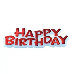 Creative Happy Birthday Text Design Party Cake Topper Red (One Size)