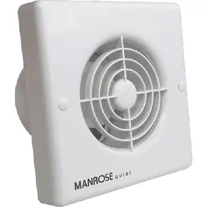 Manrose QF100T 4.8W Quiet Axial Bathroom Extractor Fan with Timer