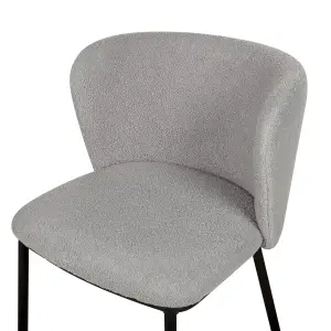 Set of 2 Dining Chairs MINA Boucle Grey