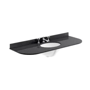 Bayswater Bathrooms 12200mm L x 4700mm W Marble Oval Sink with Overflow Black