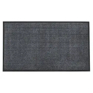 JVL Heavy Duty Barrier Door Mat, 80x140cm, Blue/Black