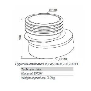 Rawiplast 110mm Toilet WC Offset Extension Waste Pan Rubber Connector