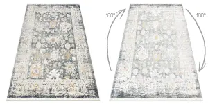 DISTIN 0835A grey / light grey / white modern carpet - Ornament, frame 180x270 cm