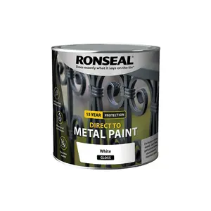 Ronseal 15 Year Direct To Metal Paint - Gloss - White - 2.5 Litre