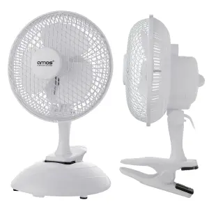 AMOS 6" 2 in 1 Clip on Fan 2 Speed Home Office Air Cooling Desk Fan