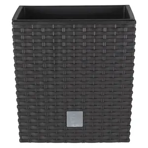 Plant Flower Pot Square Rattan Planter Inner Pot Garden Patio Home Large Brown 5L