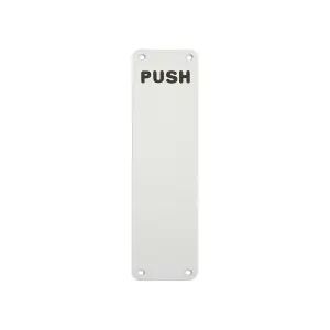 2x Push Engraved Door Finger Plate 300 x 75mm Satin Anodised Aluminium