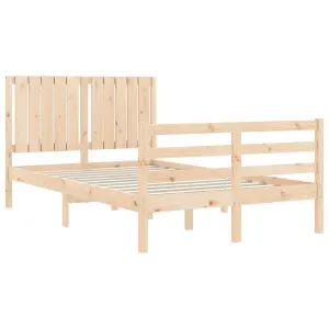 Berkfield Bed Frame with Headboard Small Double Solid Wood