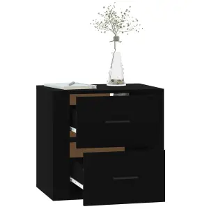 Berkfield Wall-mounted Bedside Cabinet Black 50x36x47 cm