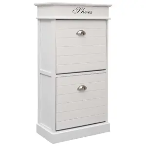 Berkfield Shoe Cabinet White 50x28x98 cm Paulownia Wood