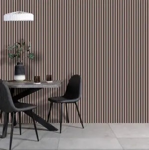 Wall Panel Wood Slat Walnut Decorative Wooden Wall Panelling 3D Slatted Acoustic Sound Absorbing Ceiling or Wall Slats 120 x 60 cm