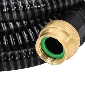 Berkfield Suction Hose with Brass Connectors 15 m 25 mm Black