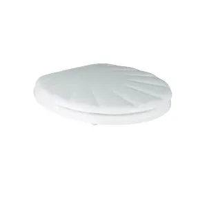 GoodHome Mendra Shell White Round Standard close Toilet seat