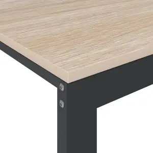 Berkfield Computer Desk Black and Oak 110x60x73 cm Engineered Wood