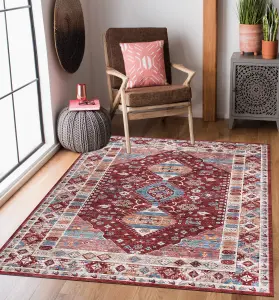 Silk Road Red Madar Medium Rug, (L)160cm x (W)120cm