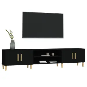 Berkfield TV Cabinet Black 180x31.5x40 cm Engineered Wood