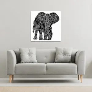 Elephant Silhouette (Canvas Print) / 61 x 61 x 4cm