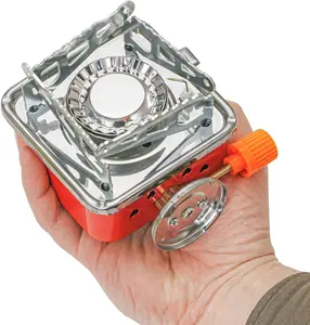 Mini Portable Camping Stove - High Efficiency Windproof Folding Gas Stove Burner - Compact Outdoor Cooking Gear with Carry Bag