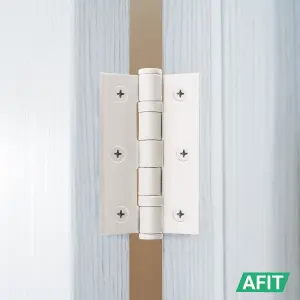 AFIT White Door Hinges - 3 Inch / 76mm  Internal Fire Door Hinges - 50 Pairs