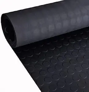 Rubber Flooring Matting - 1m x 6m x 3mm - Coin Pattern - Workshop Garage Shed Van Non-Slip