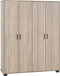 Oliver 4 Door Wardrobe Light Oak Effect