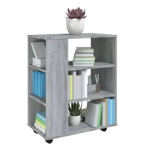 Berkfield Rolling Cabinet Grey Sonoma 60x35x75 cm Engineered Wood