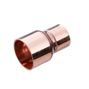 Flomasta Copper Female/female Straight Reducing Pipe fitting coupler (Dia)22mm (L)34mm, Pack of 2