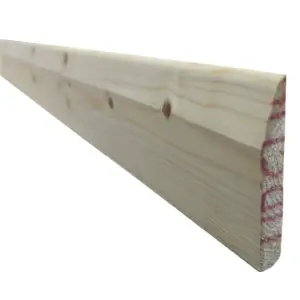 PACK OF 10 (Total 10 Units) - 19mm x 100mm (15mm x 95mm Finish) Dual Profile Chamfered & Round Timber Skirting Board- 4.2m Length