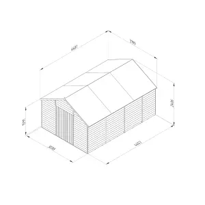 Forest Garden Overlap 10x15 ft Apex Wooden 2 door Shed with floor (Base included)