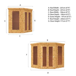 Mercia 7 x 7ft Premium Corner Summerhouse No