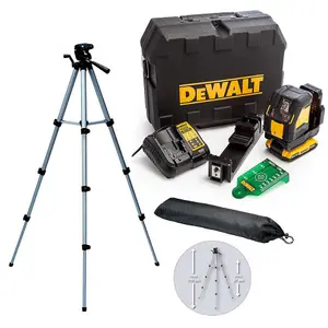 Dewalt DCLE34021D1 XR Compact Cross Line Green Laser 18V 1x2.0Ah Li-ion + Tripod