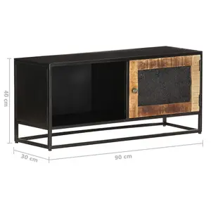 Berkfield TV Cabinet 90x30x40 cm Rough Mango Wood