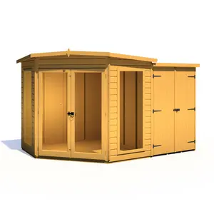 Shire Barclay Corner Summerhouse With Side Shed 7 Ft X 11 Ft