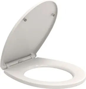 Heavy Duty Slow Close Oval Toilet Seat Anti Bacterial Durable Soft Close. Quick Release for Easy Cleaning Top & Bottom Fixing