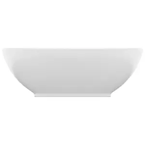 Berkfield Luxury Basin Oval-shaped Matt White 40x33 cm Ceramic