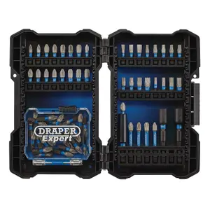 Draper Expert Impact Screwdriver Bit Set, 1/4" Hex (65 Piece) 04932