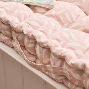 Rose Blush Cotton Leaf Indoor Outdoor Garden Bench Pad Cushion