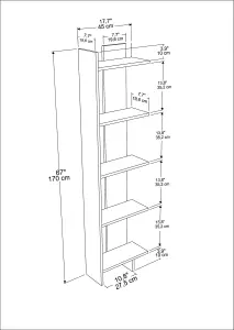 Decorotika Alice Corner Bookcase (White and Walnut Pattern)