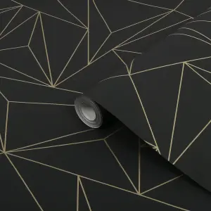 Next Scatter geo Black Metallic effect Smooth Wallpaper