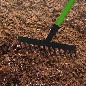 12 Teeth Carbon Steel Garden Rake  L 120cm x W 33cm