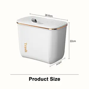 Hanging Trash Can with Lid Wall-mounted Compost Bin for Kitchen Cabinet Door Under Sink Waste Bin with Sliding Cover for Cupboard