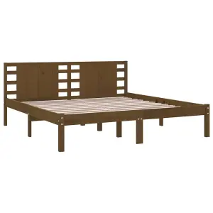 Berkfield Bed Frame Honey Brown Solid Wood Pine 200x200 cm