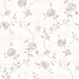 Galerie Vintage Roses Beige Trailing Rose Smooth Wallpaper