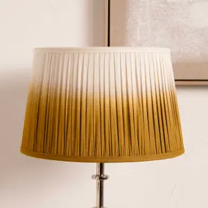 30cm Mustard Yellow Ombre Pleated Tapered Lamp Shade For Table Lamps