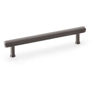 Reeded T Bar Pull Handle - Dark Bronze 160mm Centres SOLID BRASS Drawer Lined