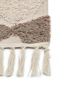 Cotton Area Rug 160 x 230 cm Brown and Beige SINOP