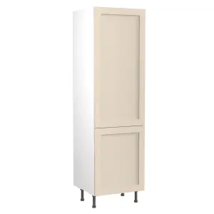 Kitchen Kit Fridge & Freezer Tall Housing Unit 600mm w/ Shaker Cabinet Door - Ultra Matt Cashmere