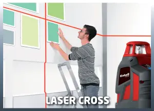 Einhell Laser Level - 360 Degrees Coverage - Laser Cross Projection With Self-Leveling - 1/4 Mount For Tripod Use - TE-LL 360