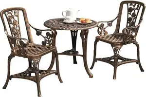 Garden Gear 3Pc Rose Bistro Furniture Set Bronze | Robert Dyas